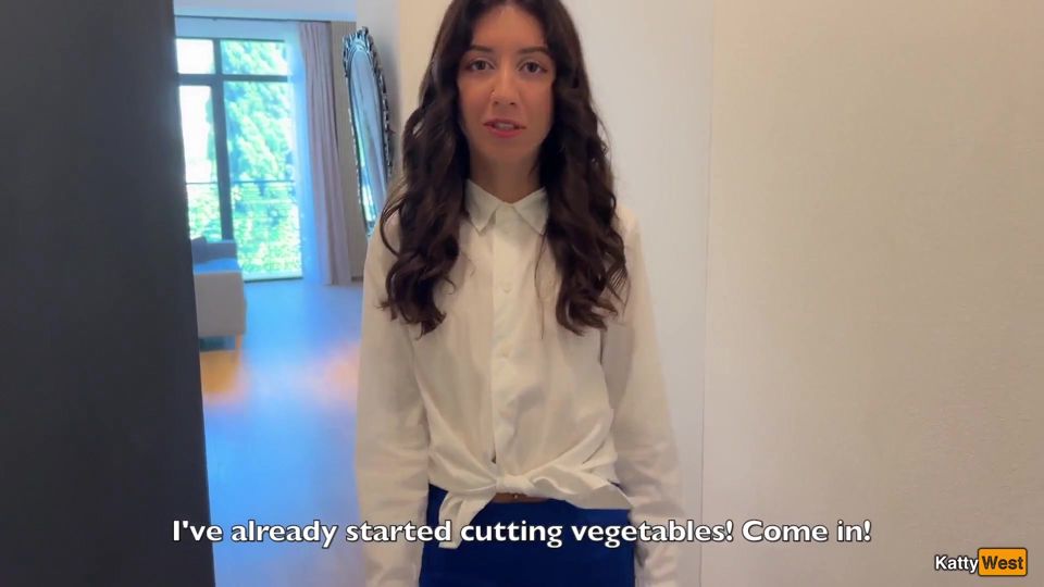 Katty West Teaches Neighbor How to Make Salad but His Cock Gets Hard - Anal Sex