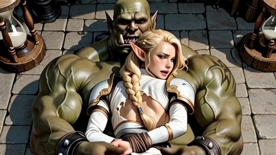 Blonde Elf Babe Gets a Pounding From the Orc King's Cock Part2. Waifu Hentai Animation.