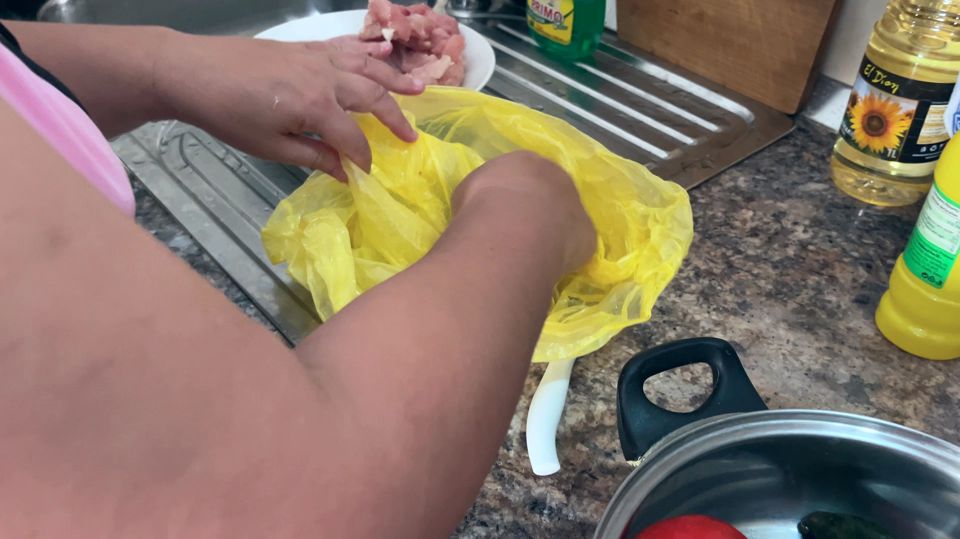 Zara Charm Striptease In Lingerie Making Lunch And Flashing Breasts