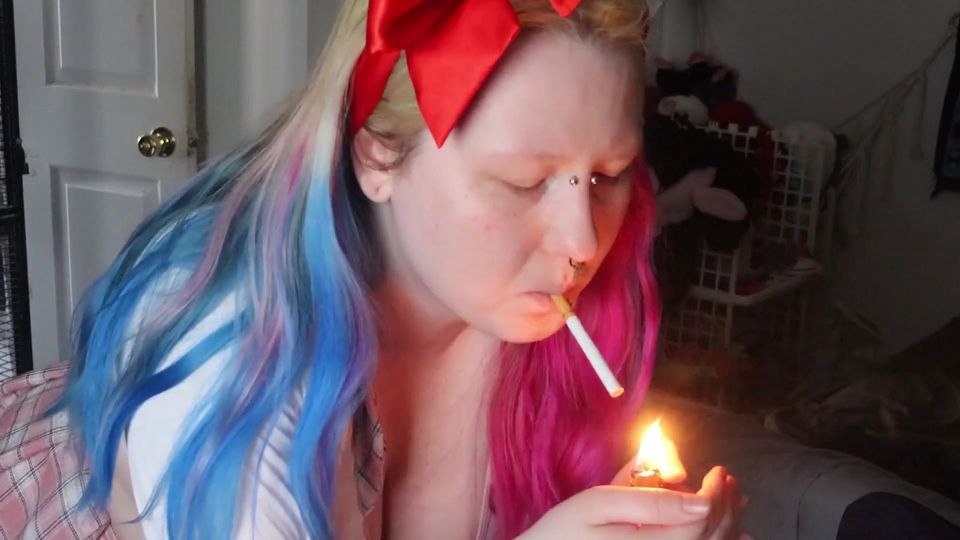 Stepdaddys Lil Slut Gets Caught Smoking