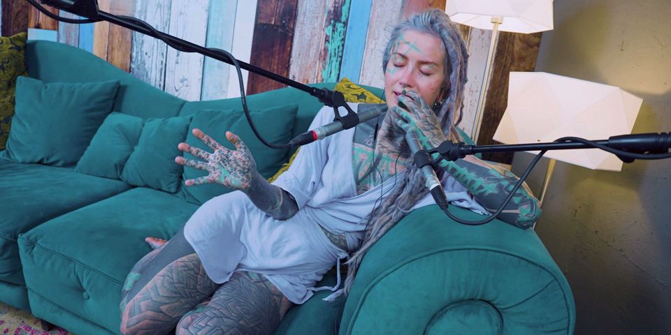 I talk about Z - zeal - ASMR podcast SFW talking goth skinny girl dreadlocks tattoo model inked girl