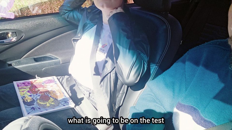 Student catches a ride with professor and negotiates grades in a forbidden way