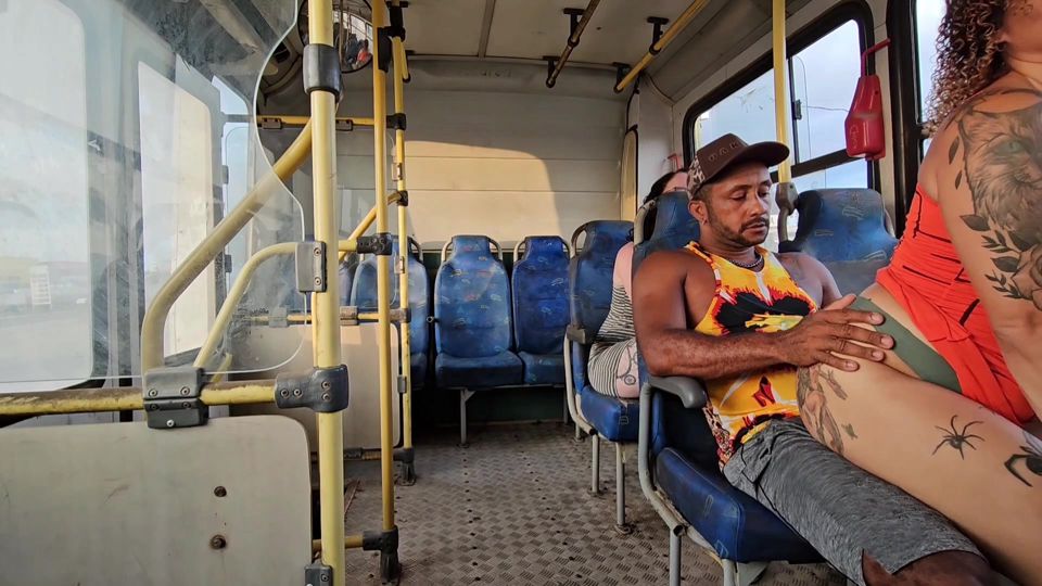 A SHAMELESS COUPLE RIDING IN PUBLIC TRANSPORT AND BACKSEAT PASSENGER FILMING EVERYTHING