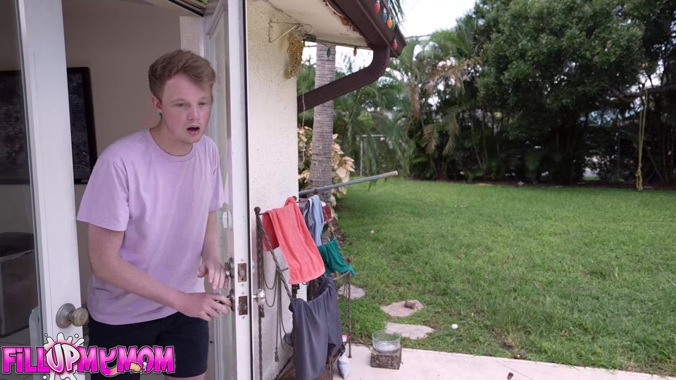 FILL UP MY MOM - Huge Tit MILF KAT MARIE Catches Stepson Watching Her Sunbathing NUDE