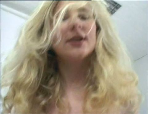 Stockinged blonde masturbating before sucking and riding casting agent's dick