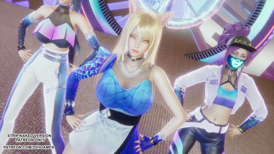 MMD KPop Demon Hunters - HUNTRX - Golden Ahri Akali Kaisa Sexy Kpop Dance League of Legends Hentai Uncensored 4K 60FPS