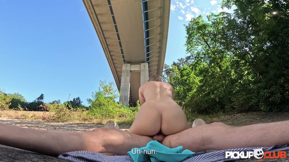 PICKUP CLUB - Russian bimbo Amalia Davis outdoor creampie sex