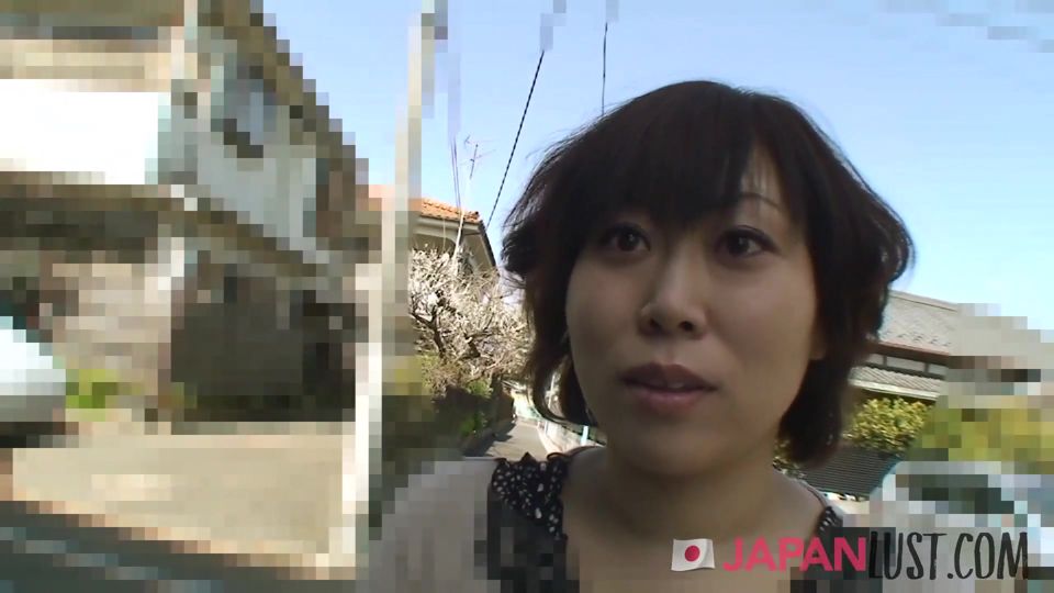 Cute japanese MILF hairy pussy filled with creampie POV