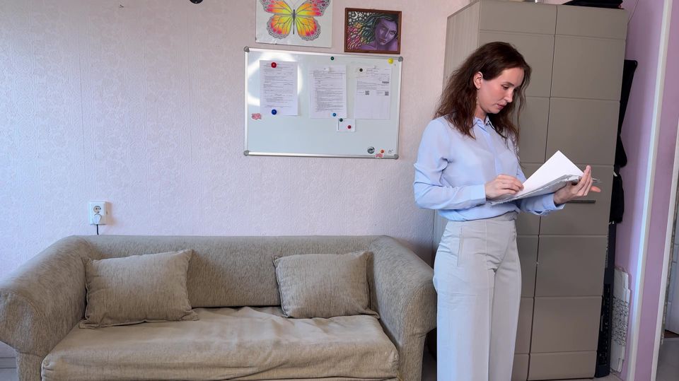He Came All Over Her Sexy Ass in Her Office Pants