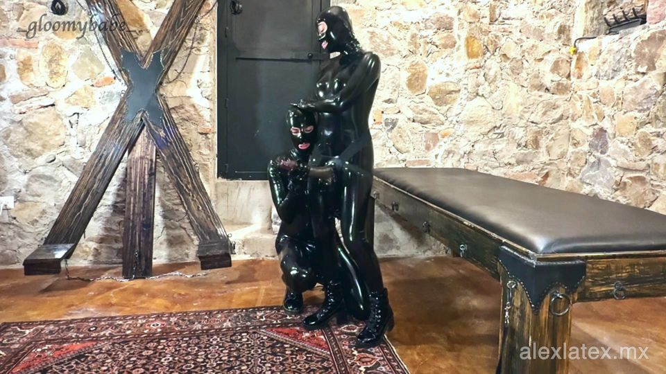 Gloomy's Big Dildo Domination T1: Kneeling for Goddess - Alex Latex