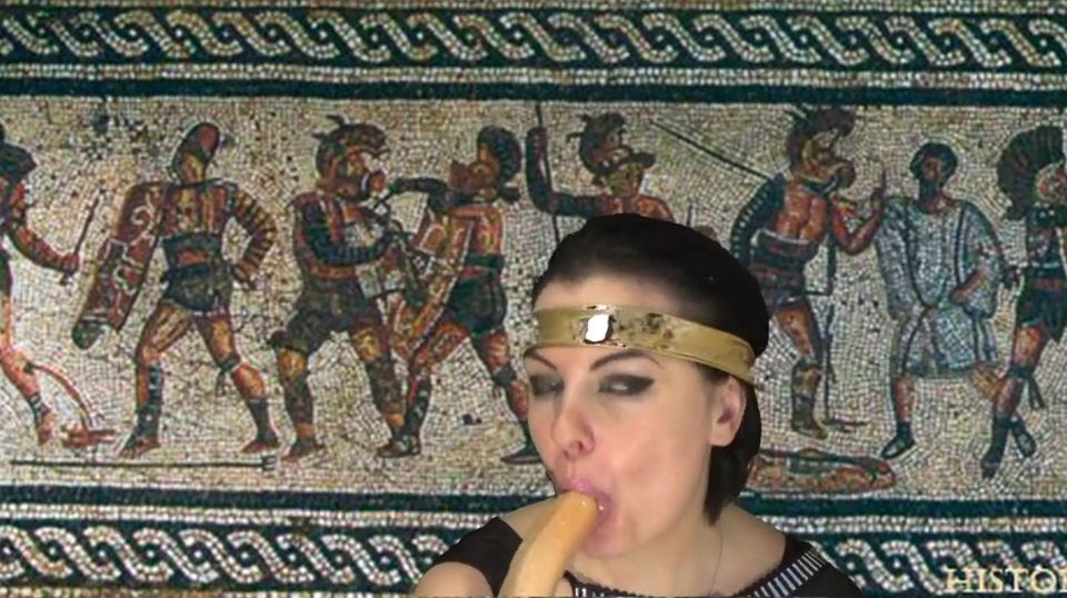 True Roman goddess sucking your cock