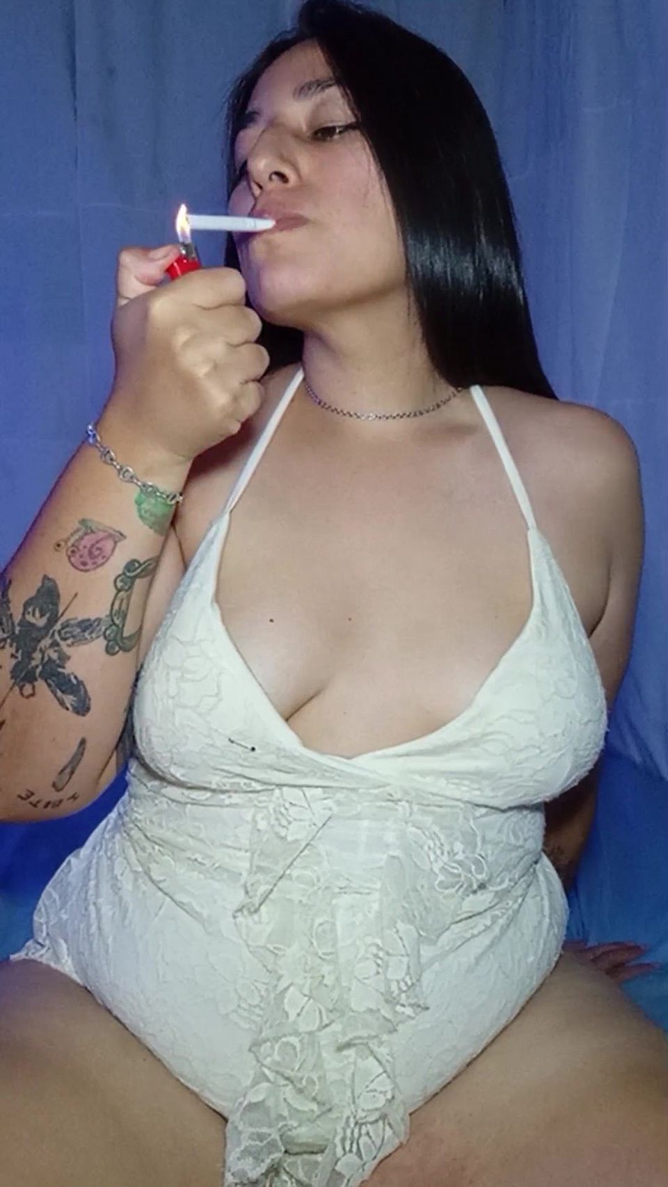 Smoking and Playing with My Deep Navel