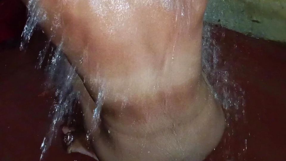 Newly Married Wife Bathing Nude in Public Bathroom