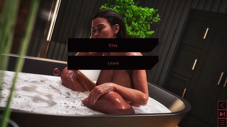 the synthetic milf washing body in bathroom