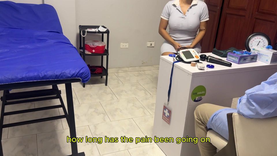 Doctor checks the patient's pussy and they end up giving her a good orgasm