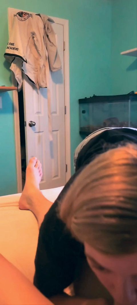 Blonde college slut drains my thick dick in her mouth
