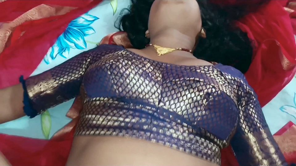 Hot newly married housewife in red saree having sex for the first time with her brother-in-law