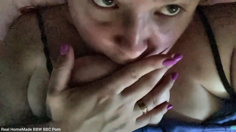 Squeezing My Big Boobs Sucking My Nipples