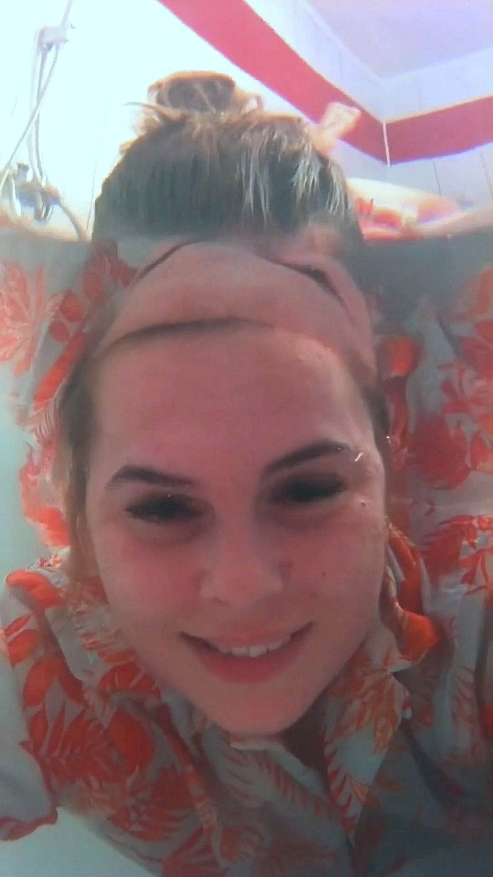 Breath Holding Underwater in Bathtub and Record with Waterproof Camera