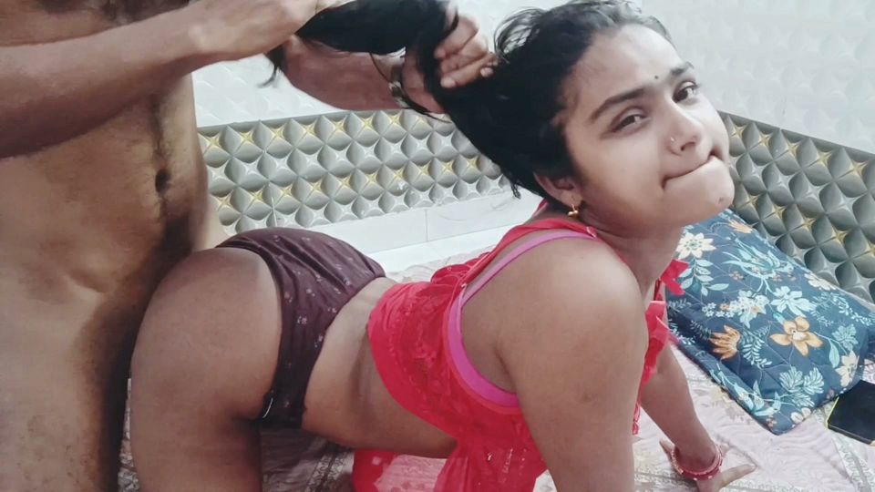 Desi Girl in Red Lingerie Hardcore Home Sex - Doggy & Missionary Fuck
