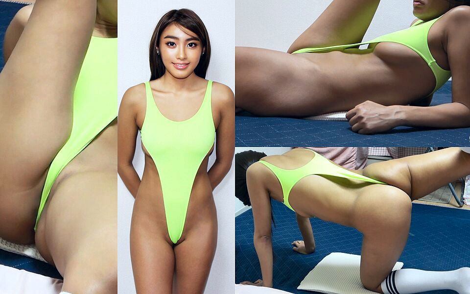 Thong Leotard Wedgie Fitness, Watch Nice Body and Big Tits Tanned Girl Inside Room Her Apartment in Japan