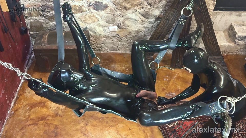 Intense Pegging with Huge Dildo, T1 Warming Up with 18cm - Alex Latex
