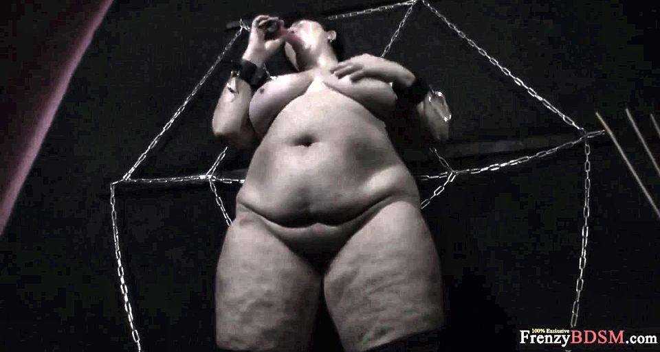 Granny in Sexy Lingerie Hogtied