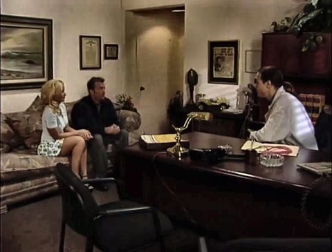 Busty Blonde Beauty Mikki Taylor and Her Muscular Lover Discuss Their Troubles with Shrinker