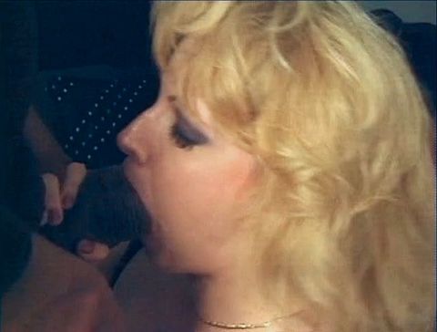 Blonde chick blowing black cock