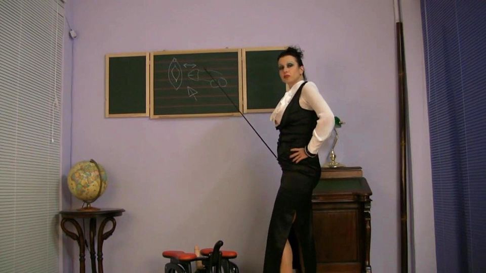 busty clothed MILF SEX TEACHER riding sex machine