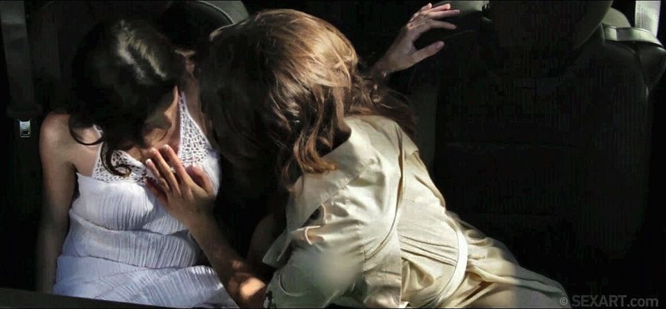 Malena and Rilee Lesbian Car Sex