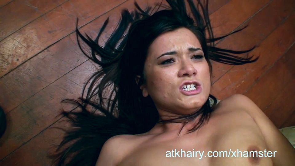 Hairy girl Cece Stone gets cum on her face