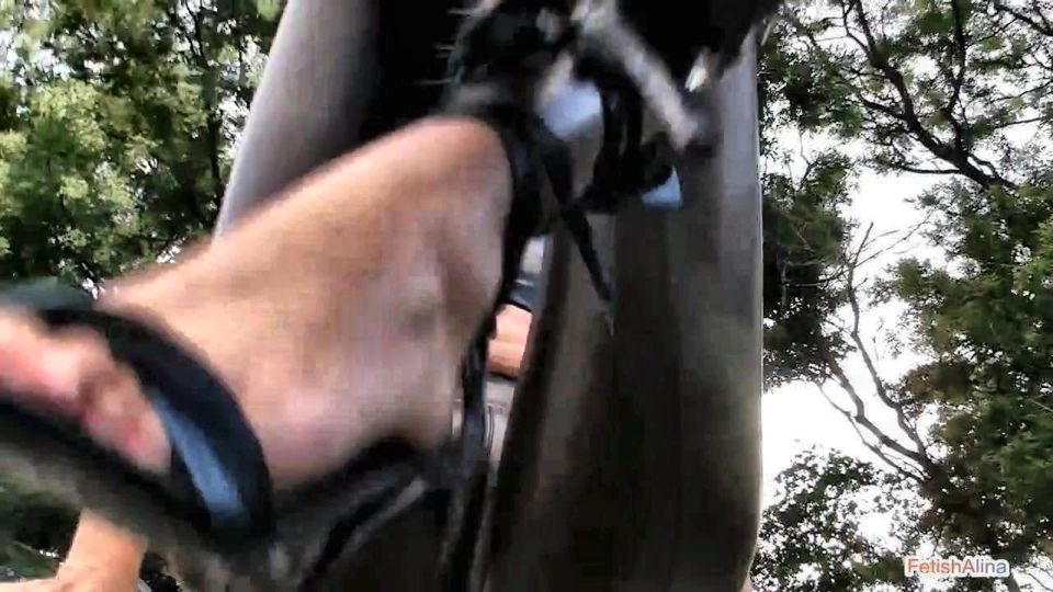 Sexy Ass and Camel toe - Smoking Outdoors