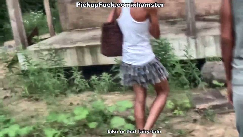 slim girl shows tits and ass for money
