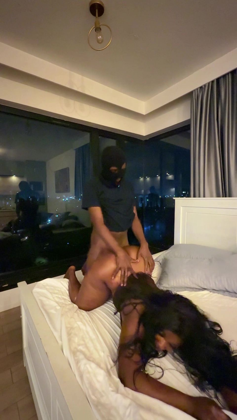 Starlit Rear Window: Big Ass Pounded Deep Until She Squirts Under Midnight Skies
