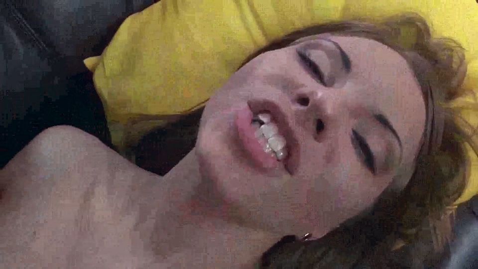Lesbian foot and strapon play
