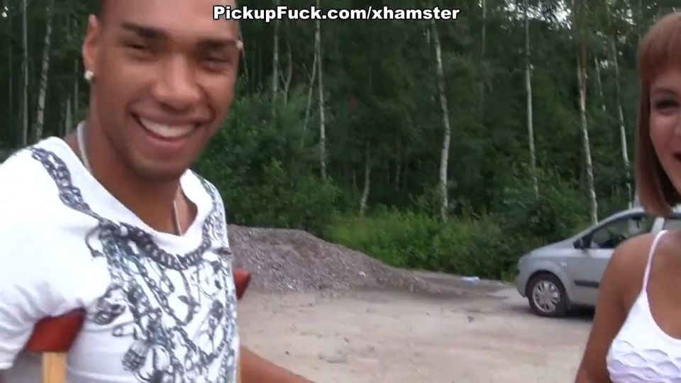 redhead fuck black man at the construction site of the
