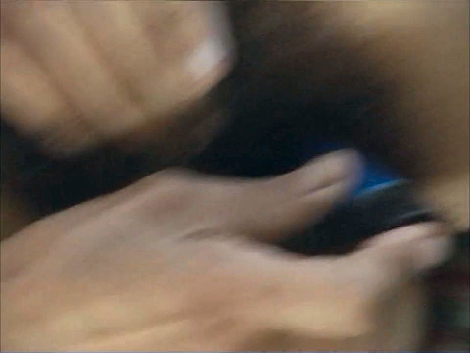 Hairy MILF Masturbates with Blue Dlido