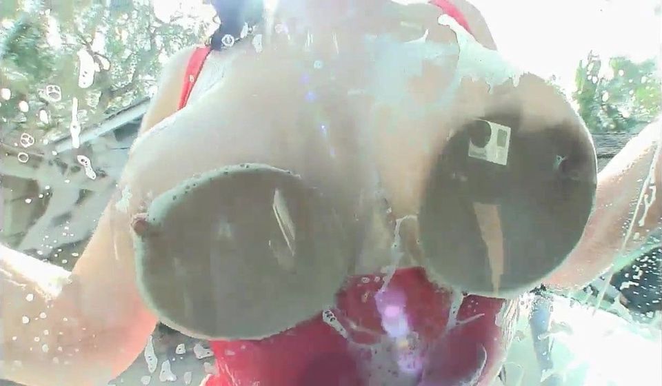 Car Wash Big Tit Brunette
