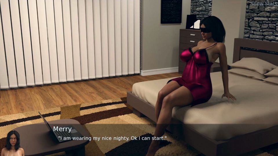project hotwife - gameplay - roleplay - taboo - wife expose herself in front of stranger while doing camshow
