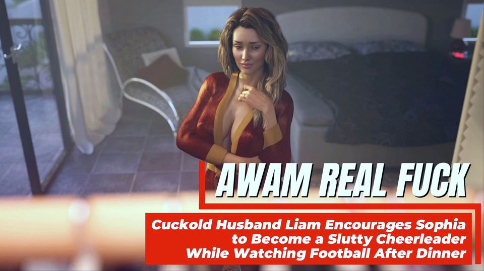 Awam Sophia Real Fuck - Cuckold Husband Liam Encourages Sophia to Become a Slutty Cheerleader While Watching Football