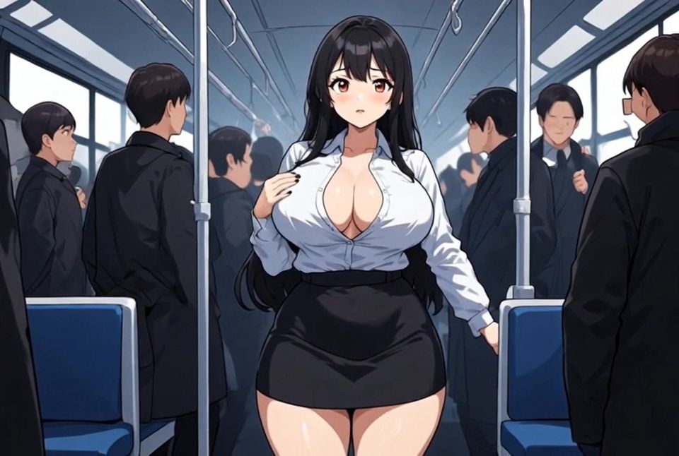 Anime public bus threesome sex