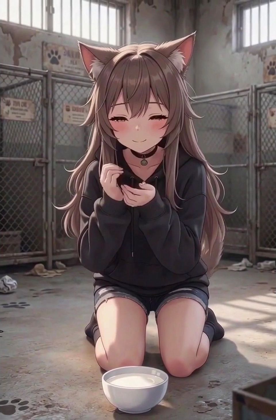 Anime Cat Girl at Shelter Is The Last One Who Wants To Be Picked Up