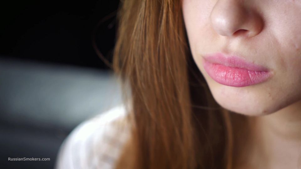 Soft Russian Beauty Smoking Cigarette Calm Moments