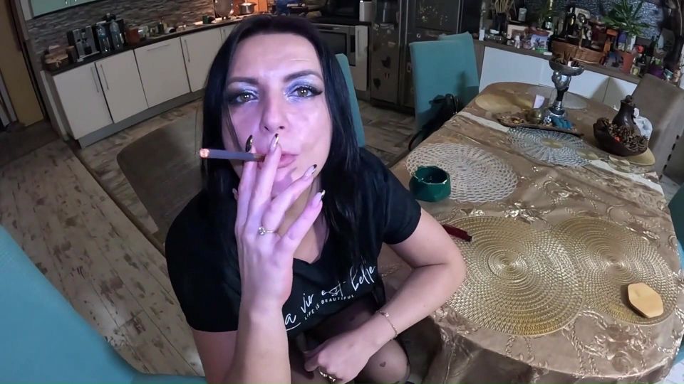 Smoking, Masturbation & Triple Facial on My Pantyhose & Shirt - Hardcore Fetish Play