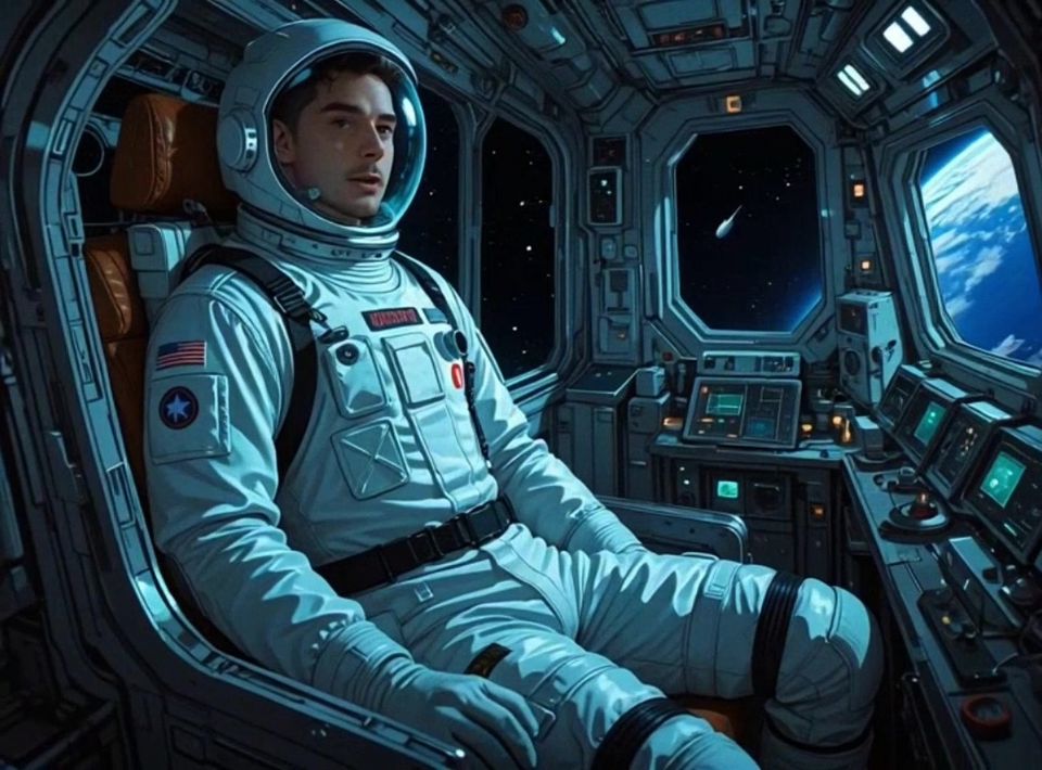 Big tits astronaut get bang pussy in the spaceship during explore planet mission
