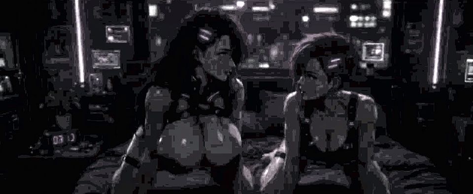 Cyberpunk Fun Girls in Their Room, Ai Animation