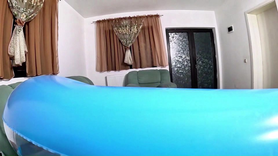 Leather MILF Humiliates Inflatable Addict. Beach Ball Popping, Deepthroat and Creampie