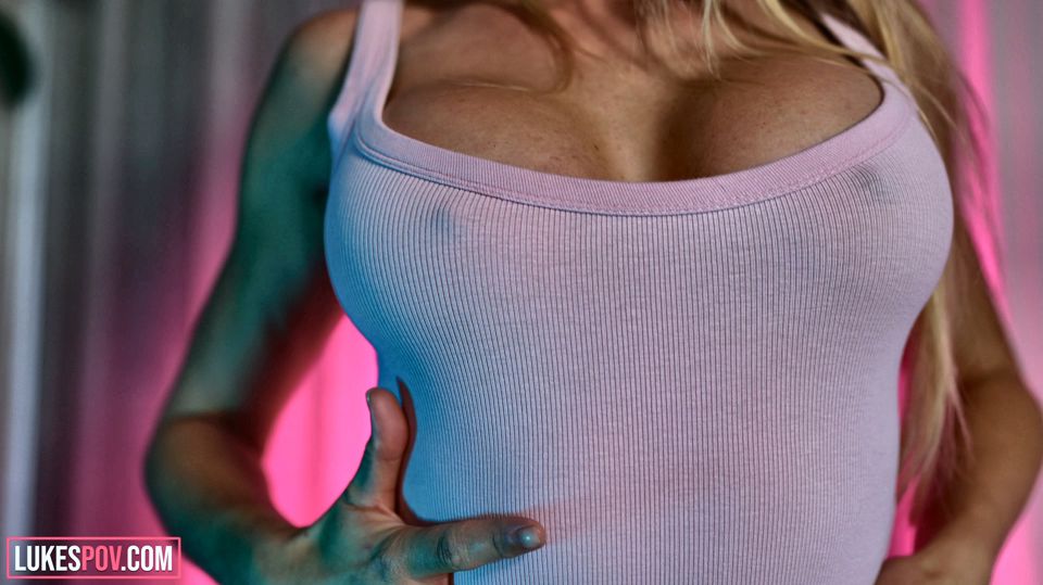 Horny Housewife Gets Cum All Over Her Tits