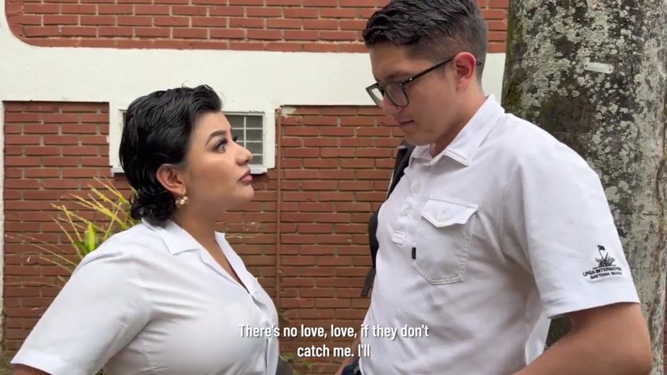 A Busty Classmate Gives Him a Blowjob Instead of Studying, and Her Stepmother Catches Them